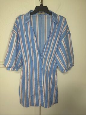 Tuart official Blue & White Striped romper  with Light Blue Trim size S